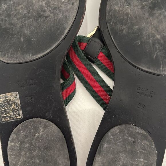 Gucci Interlocking GG Thong Sandals EU 39 US 9 Black Monogram Flat Flip Flop - Picture 8 of 9